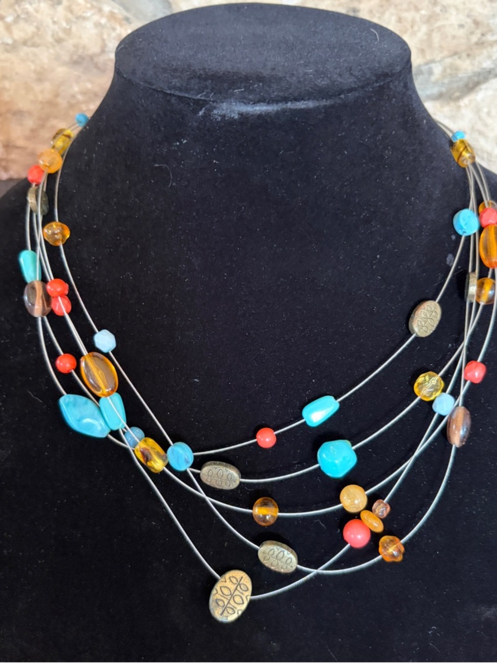 Multi-Strand ‘Love Bead’ Beaded Necklace 20 Inches